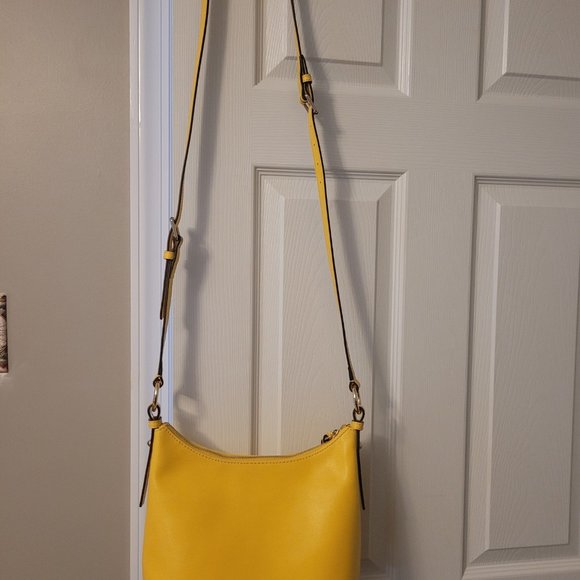 Dooney & Bourke Saffiano Alyssa Large Crossbody Shoulder Bag --Dandelion - Picture 8 of 16